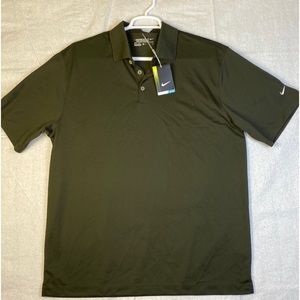 NIKE GOLF TOUR PERFORMANCE Dri-Fit POLO SHIRT swoosh sleeve Men’s XL Dk Green